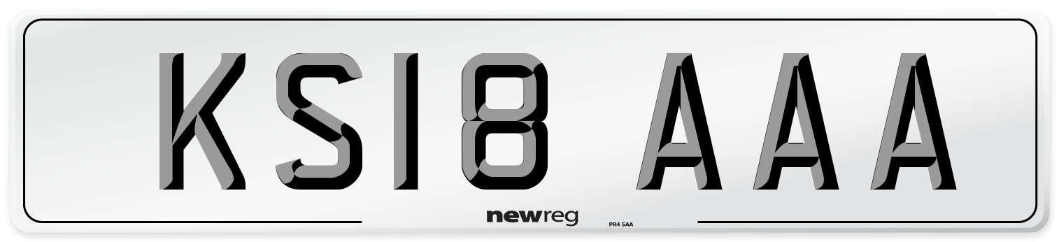 KS18 AAA Number Plate from New Reg